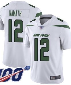 Nike Jets #12 Joe Namath White Stitched NFL 100th Season Vapor Limited Jersey