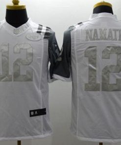 Nike Jets #12 Joe Namath White Stitched NFL Limited Platinum Jersey