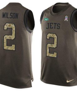 Nike Jets #2 Zach Wilson Green Stitched NFL Limited Salute To Service Tank Top Jersey
