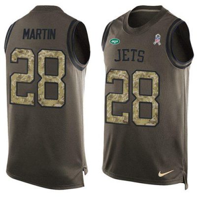 Nike Jets #28 Curtis Martin Green Stitched NFL Limited Salute To Service Tank Top Jersey