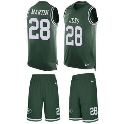 Nike Jets #28 Curtis Martin Green Team Color Stitched NFL Limited Tank Top Suit Jersey