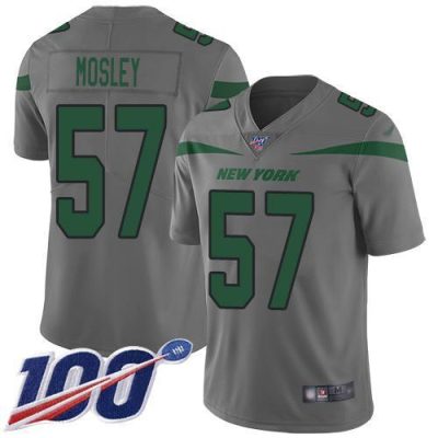 Nike Jets #57 C.J. Mosley Gray Stitched NFL Limited Inverted Legend 100th Season Jersey