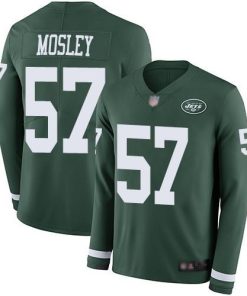 Nike Jets #57 C.J. Mosley Green Team Color Stitched NFL Limited Therma Long Sleeve Jersey