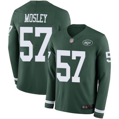 Nike Jets #57 C.J. Mosley Green Team Color Stitched NFL Limited Therma Long Sleeve Jersey