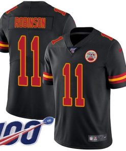Nike Kansas City Chiefs #11 Demarcus Robinson Black Stitched NFL Limited Rush 100th Season Jersey