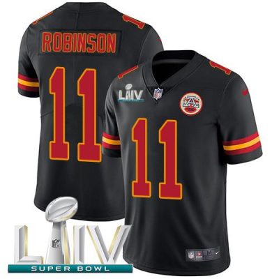 Nike Kansas City Chiefs #11 Demarcus Robinson Black Super Bowl LIV 2020 Stitched NFL Limited Rush Jersey