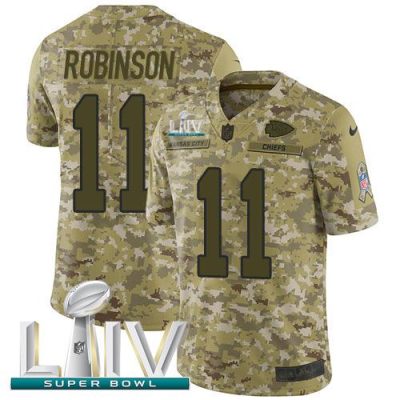 Nike Kansas City Chiefs #11 Demarcus Robinson Camo Super Bowl LIV 2020 Stitched NFL Limited 2018 Salute To Service Jersey