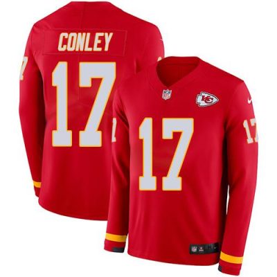 Nike Kansas City Chiefs #17 Chris Conley Red Team Color Stitched NFL Limited Therma Long Sleeve Jersey