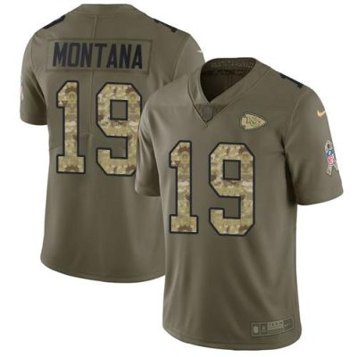 Nike Kansas City Chiefs #19 Joe Montana Olive/Camo Stitched NFL Limited 2017 Salute To Service Jersey