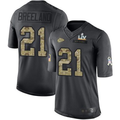 Nike Kansas City Chiefs #21 Bashaud Breeland Black Super Bowl LV Bound Stitched NFL Limited 2016 Salute to Service Jersey
