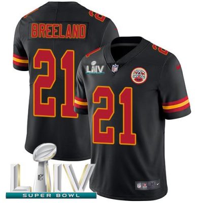 Nike Kansas City Chiefs #21 Bashaud Breeland Black Super Bowl LIV 2020 Stitched NFL Limited Rush Jersey