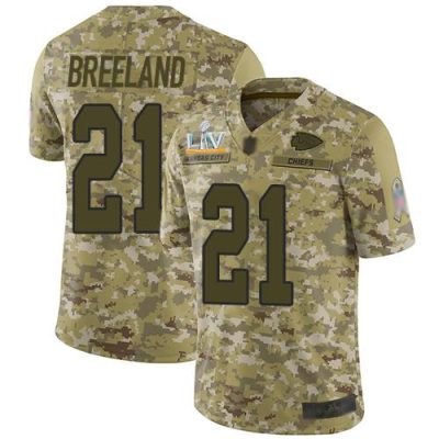 Nike Kansas City Chiefs #21 Bashaud Breeland Camo Super Bowl LV Bound Stitched NFL Limited 2018 Salute To Service Jersey