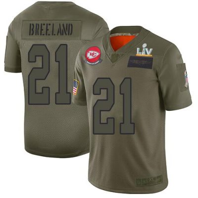 Nike Kansas City Chiefs #21 Bashaud Breeland Camo Super Bowl LV Bound Stitched NFL Limited 2019 Salute To Service Jersey