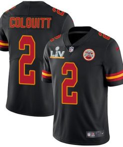 Nike Kansas City Chiefs #2 Dustin Colquitt Black Super Bowl LV Bound Stitched NFL Limited Rush Jersey