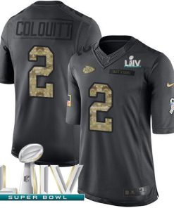 Nike Kansas City Chiefs #2 Dustin Colquitt Black Super Bowl LIV 2020 Stitched NFL Limited 2016 Salute to Service Jersey