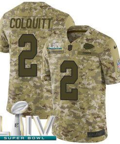 Nike Kansas City Chiefs #2 Dustin Colquitt Camo Super Bowl LIV 2020 Stitched NFL Limited 2018 Salute To Service Jersey