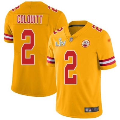 Nike Kansas City Chiefs #2 Dustin Colquitt Gold Super Bowl LV Bound Stitched NFL Limited Inverted Legend Jersey