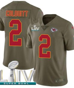Nike Kansas City Chiefs #2 Dustin Colquitt Olive Super Bowl LIV 2020 Stitched NFL Limited 2017 Salute To Service Jersey