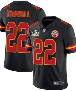 Nike Kansas City Chiefs #22 Juan Thornhill Black Super Bowl LV Bound Stitched NFL Limited Rush Jersey