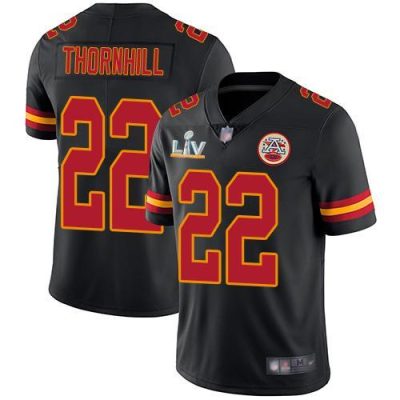 Nike Kansas City Chiefs #22 Juan Thornhill Black Super Bowl LV Bound Stitched NFL Limited Rush Jersey