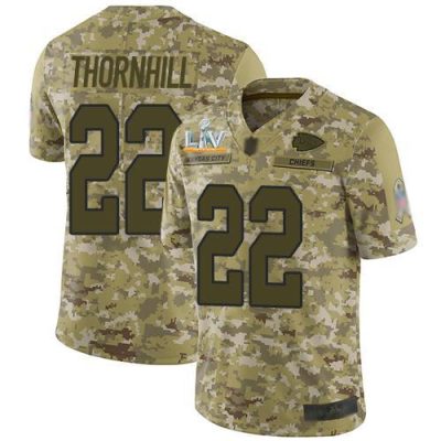 Nike Kansas City Chiefs #22 Juan Thornhill Camo Super Bowl LV Bound Stitched NFL Limited 2018 Salute To Service Jersey