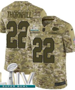 Nike Kansas City Chiefs #22 Juan Thornhill Camo Super Bowl LIV 2020 Stitched NFL Limited 2018 Salute To Service Jersey