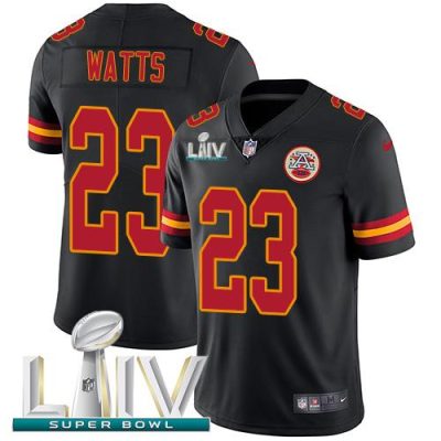 Nike Kansas City Chiefs #23 Armani Watts Black Super Bowl LIV 2020 Stitched NFL Limited Rush Jersey
