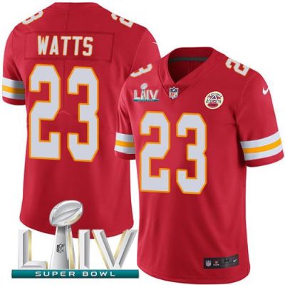 Nike Kansas City Chiefs #23 Armani Watts Red Super Bowl LIV 2020 Team Color Stitched NFL Vapor Untouchable Limited Jersey