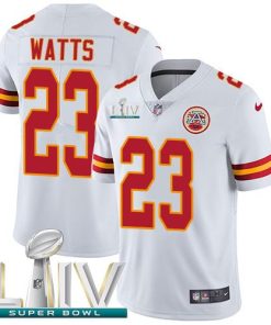 Nike Kansas City Chiefs #23 Armani Watts White Super Bowl LIV 2020 Stitched NFL Vapor Untouchable Limited Jersey