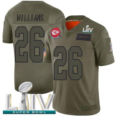 Nike Kansas City Chiefs #26 Damien Williams Camo Super Bowl LIV 2020 Stitched NFL Limited 2019 Salute To Service Jersey