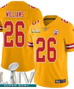 Nike Kansas City Chiefs #26 Damien Williams Gold Super Bowl LIV 2020 Stitched NFL Limited Inverted Legend Jersey