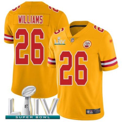 Nike Kansas City Chiefs #26 Damien Williams Gold Super Bowl LIV 2020 Stitched NFL Limited Inverted Legend Jersey