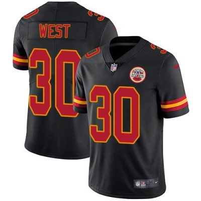 Nike Kansas City Chiefs #30 Charcandrick West Black Stitched NFL Limited Rush Jersey
