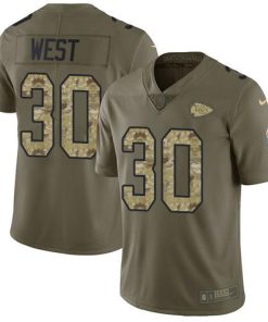 Nike Kansas City Chiefs #30 Charcandrick West Olive/Camo Stitched NFL Limited 2017 Salute To Service Jersey