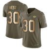 Nike Kansas City Chiefs #30 Charcandrick West Olive/Gold Stitched NFL Limited 2017 Salute To Service Jersey