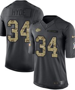 Nike Kansas City Chiefs #34 Carlos Hyde Black Stitched NFL Limited 2016 Salute to Service Jersey