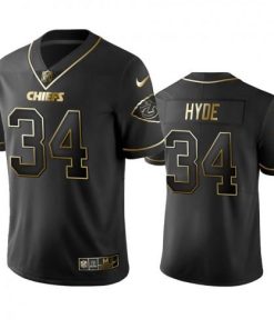 Nike Kansas City Chiefs #34 Carlos Hyde Black Golden Limited Edition Stitched NFL Jersey