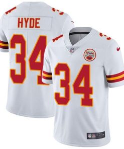 Nike Kansas City Chiefs #34 Carlos Hyde White Stitched NFL Vapor Untouchable Limited Jersey