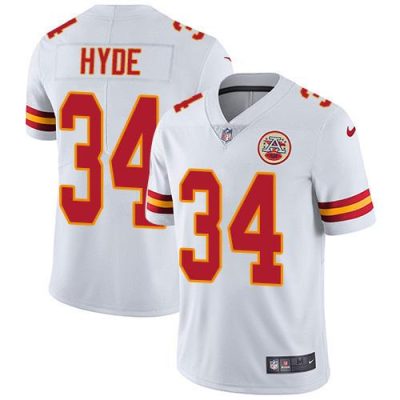 Nike Kansas City Chiefs #34 Carlos Hyde White Stitched NFL Vapor Untouchable Limited Jersey