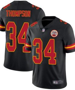 Nike Kansas City Chiefs #34 Darwin Thompson Black Stitched NFL Limited Rush Jersey