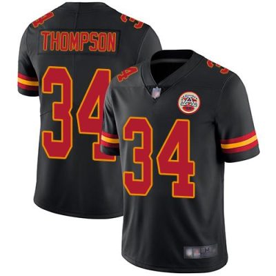 Nike Kansas City Chiefs #34 Darwin Thompson Black Stitched NFL Limited Rush Jersey