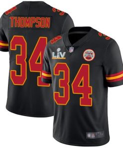 Nike Kansas City Chiefs #34 Darwin Thompson Black Super Bowl LV Bound Stitched NFL Limited Rush Jersey