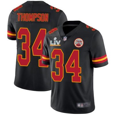 Nike Kansas City Chiefs #34 Darwin Thompson Black Super Bowl LV Bound Stitched NFL Limited Rush Jersey