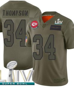 Nike Kansas City Chiefs #34 Darwin Thompson Camo Super Bowl LIV 2020 Stitched NFL Limited 2019 Salute To Service Jersey