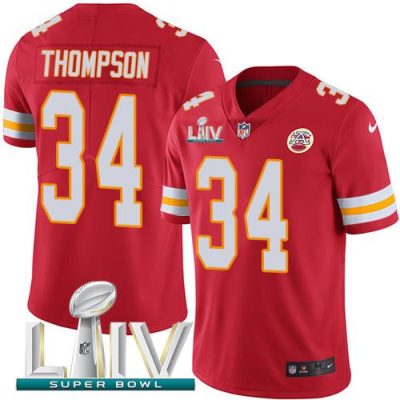 Nike Kansas City Chiefs #34 Darwin Thompson Red Super Bowl LIV 2020 Team Color Stitched NFL Vapor Untouchable Limited Jersey