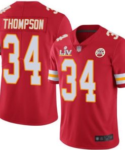 Nike Kansas City Chiefs #34 Darwin Thompson Red Team Color Super Bowl LV Bound Stitched NFL Vapor Untouchable Limited Jersey