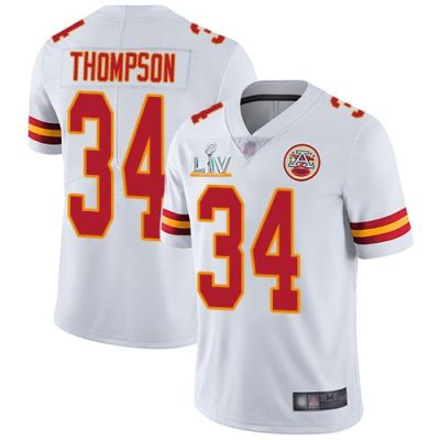 Nike Kansas City Chiefs #34 Darwin Thompson White Super Bowl LV Bound Stitched NFL Vapor Untouchable Limited Jersey