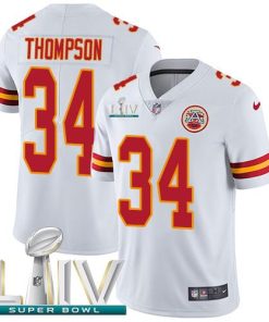 Nike Kansas City Chiefs #34 Darwin Thompson White Super Bowl LIV 2020 Stitched NFL Vapor Untouchable Limited Jersey