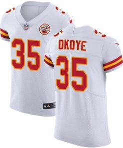 Nike Kansas City Chiefs #35 Christian Okoye White Stitched NFL Vapor Untouchable Limited Jersey