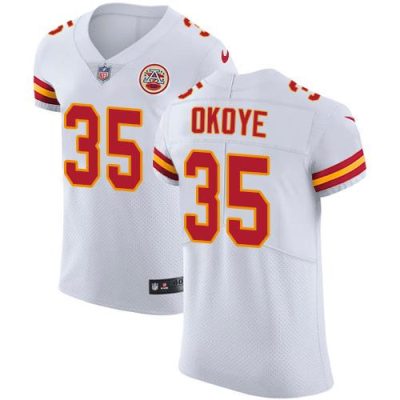 Nike Kansas City Chiefs #35 Christian Okoye White Stitched NFL Vapor Untouchable Limited Jersey